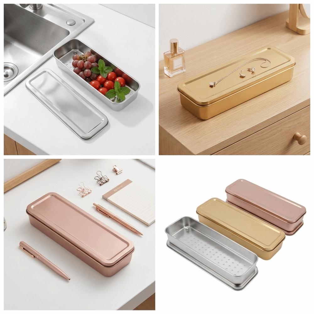 Multi Color Draining Storage Basket Rustless Steel Utensil Organizer Tableware Draining серебряный