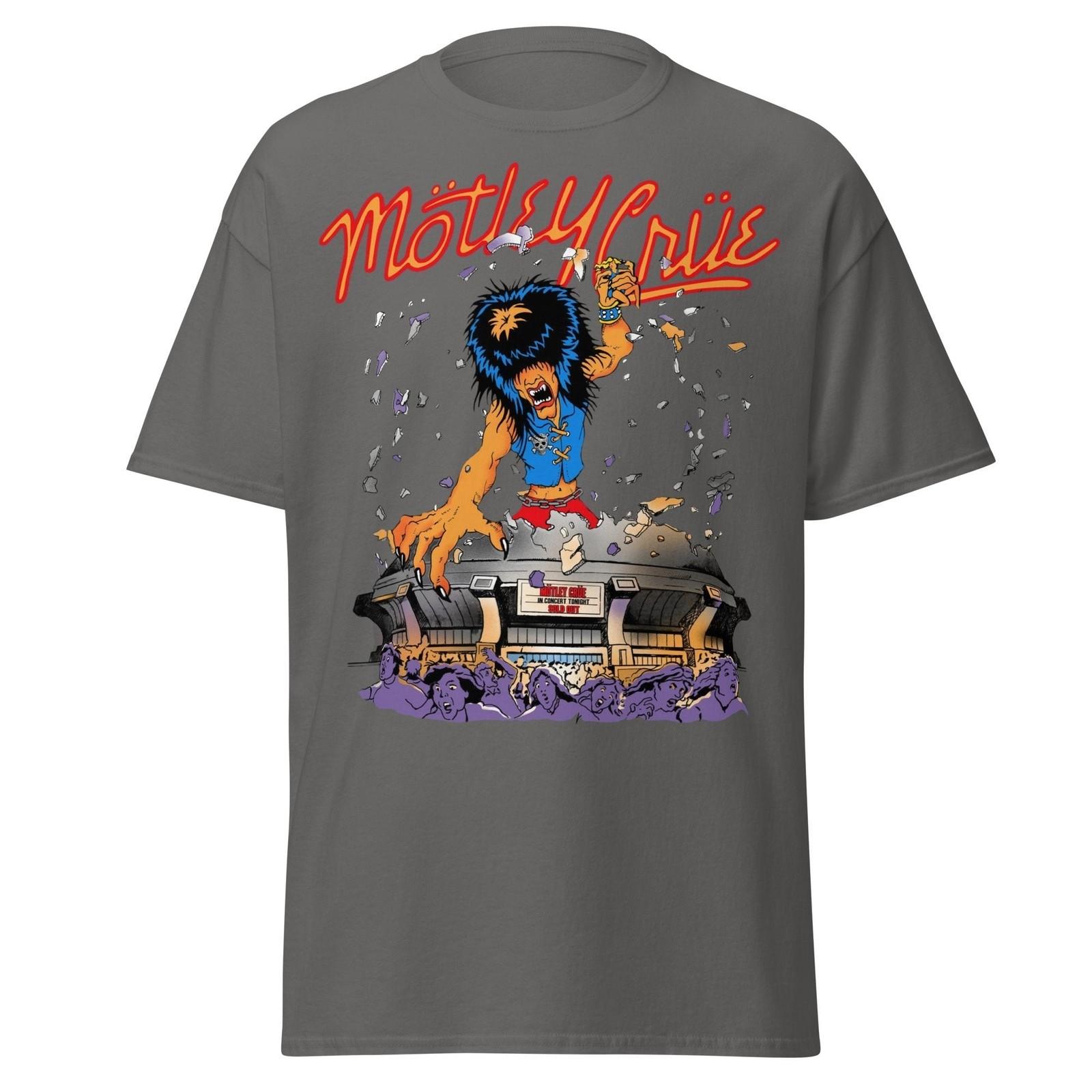 Stakes Motley Crue Allister Dome Jumbo Print T-shirt T-Shirt Gray New M
