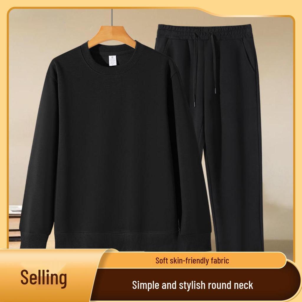 Autumn/Winter Women's Casual Solid Color Hoodie & Wide Leg Pants Set