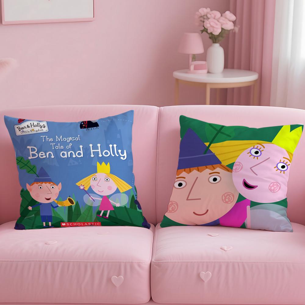 Fashion Bben And Hollys Little Kingdomew Cushion Cover Soft EasyWash Pillow Case Versatile for Couch Bed Travel and Office