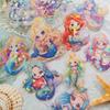 30-Pack Mermaid Decals, Cartoon Vinyl with Glitter & Holographic Effects, Self-Adhesive, Reusable, for Scrapbooking, DIY Crafts, Journaling