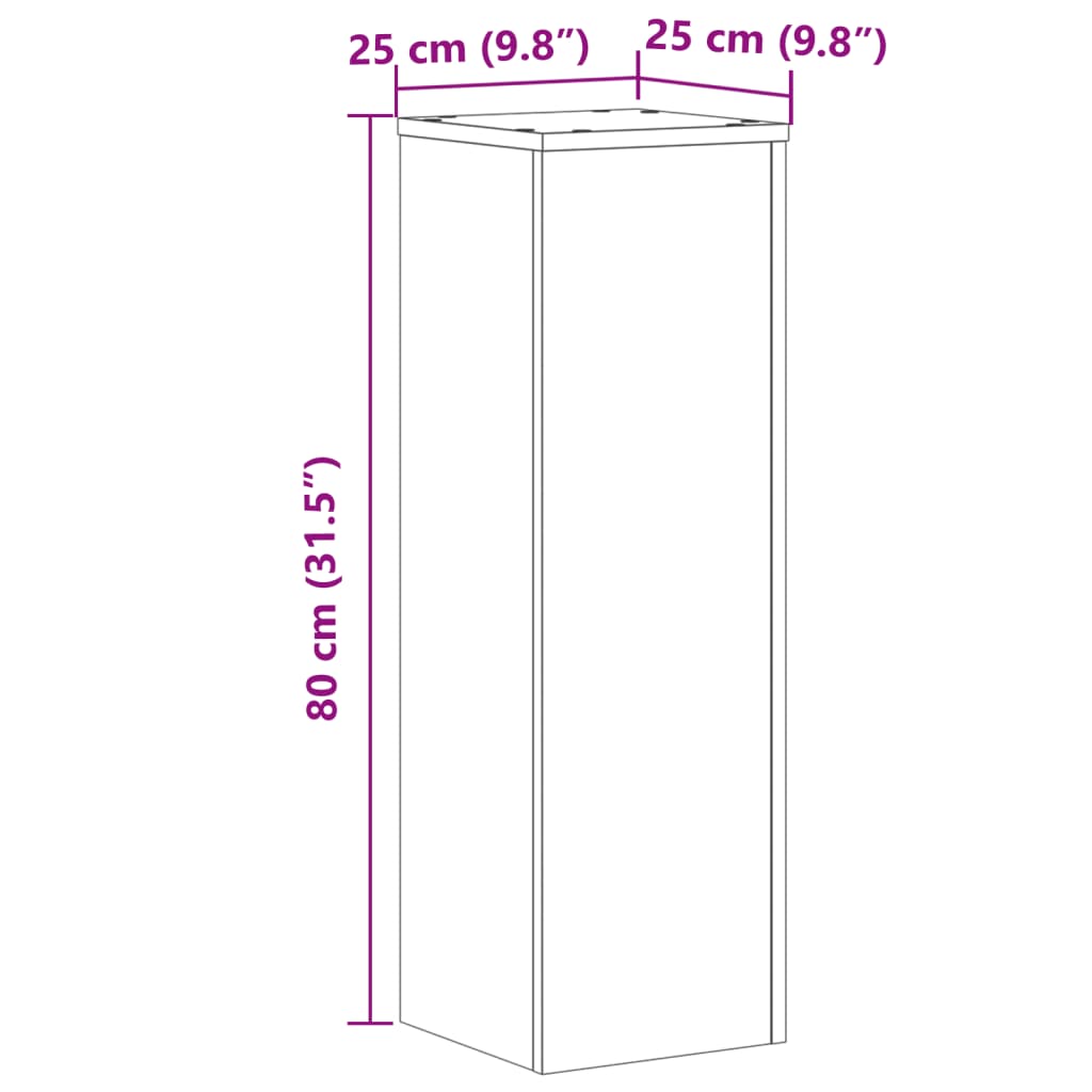 Plant Stand 2 pcs. White 25 x 25 x 80 cm Engineered Wood