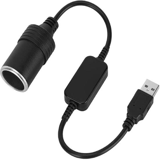 ZPSHYD USB to 12V Cigarette Lighter Adapter, 5V to 12V Step Up Converter Cable, 10W Max Female Car Socket Power Cord for Dash Cam, GPS, LED Strip,