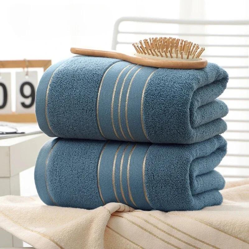 Pure Towel Cotton Bath Towels Bathroom Accessories Beach Increases Water Spa Absorption Sauna Solid Gold Silk Soft Skin-friendly