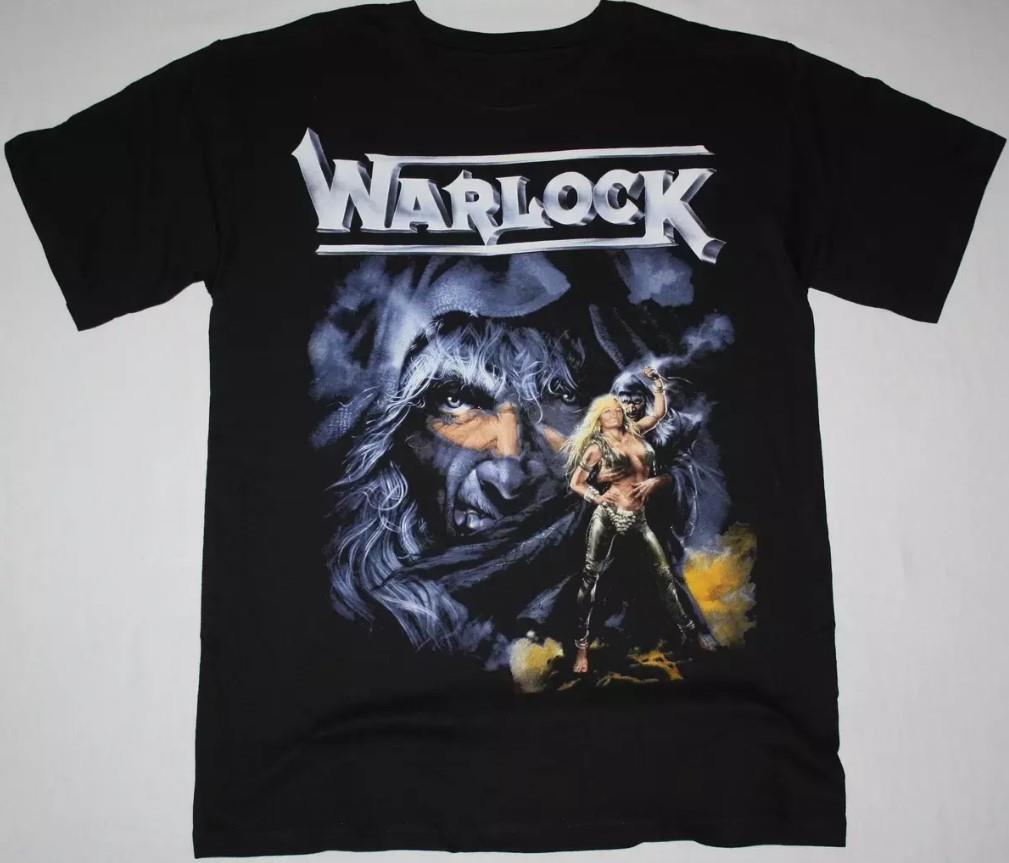 Regalo per Fan della Band Warlock T-Shirt Nera Cotone Unisex ottima maglietta calda per fan