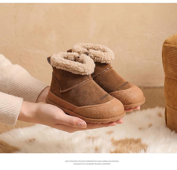 2025 Winter Baby Versatile Snow Boots: Warm Velvet-Lined, Mid-Calf Round Toe, Flat Sole