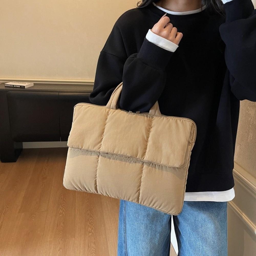 Einfache 16-Zoll-Laptoptasche Stoßfest Gepolstertes Kissen Laptopschutzhülle Leichte gesteppte Puffer-Notebook-Aufbewahrungstasche Herren Damen