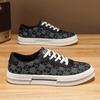 Spring Shoes for Men Canvas Casual Shoes Trend Print Flat Skateboard Shoes Youth Street Cool Sneaker