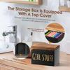 Wooden Tampon Holder Container Feminine Product Storage Box with Lid Multi-purpose Sanitary Napkin Organizer Box for Bathroom