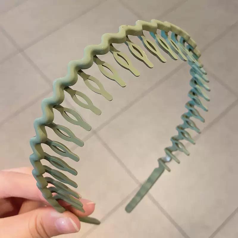 1 Stück Mode Wellen Stirnbänder für Frauen Einfarbig Gezahnt Rutschfest Haarbänder Mädchen Gesichtswäsche Sport Stirnbänder Haaraccessoires