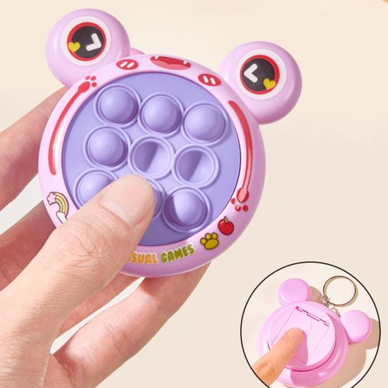 Mini Push Bubble Game Console Stress Relief Bubble Popping Game Machine Keychain Silicone Bubble Squeeze Sensory Fidget Toy