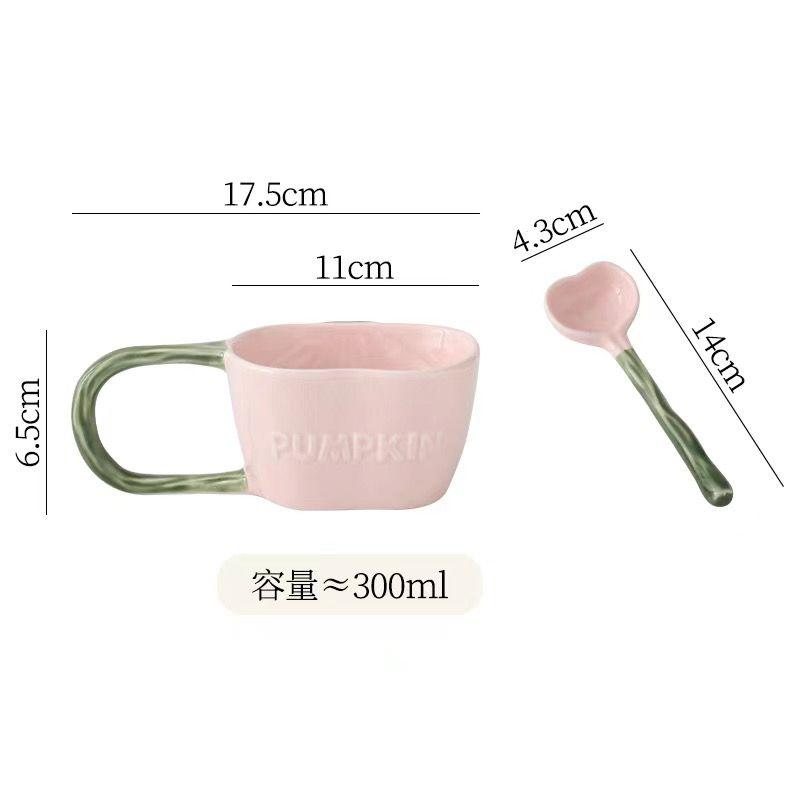 Creative Large Handle Ceramic Coffee Mug Home Breakfast Oat Milk Mug Exquisite Afternoon Tea Tea Cup Drinkware Office Mug Decor