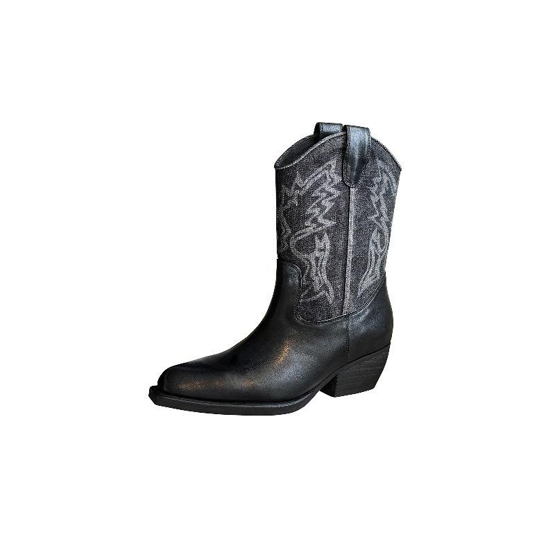 Summer boots Maillard brown 2025 new wasteland wind with skirt western cowboy boots