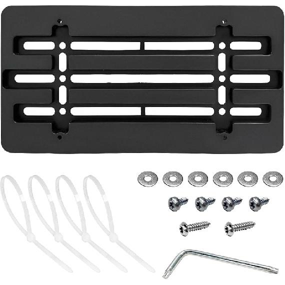 License Plate Frame Bracket Holder, Car License Plate Bracket Mounting Kit With Screws, Universal Front & Rear Bumper License Plate Holder Mount 1Pcs