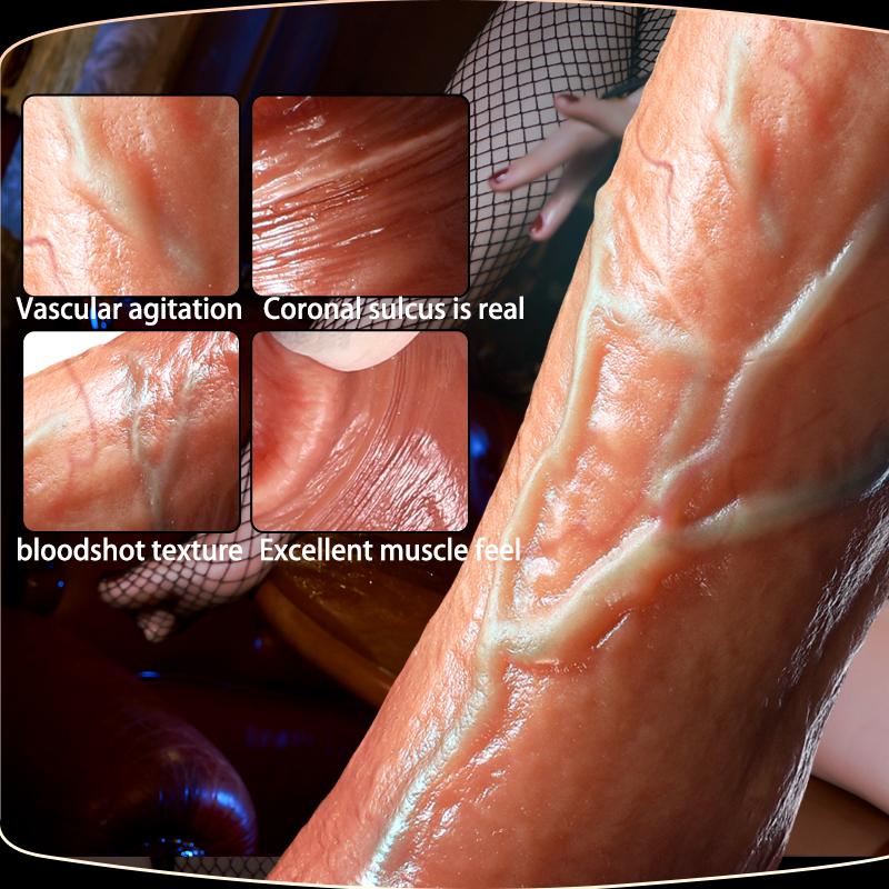 Bulging Veins Power Liquid Silicone Electric Phallus Simulation Dildo Adult Sex Products Female Cannon Machine Masturbation Machine Fun