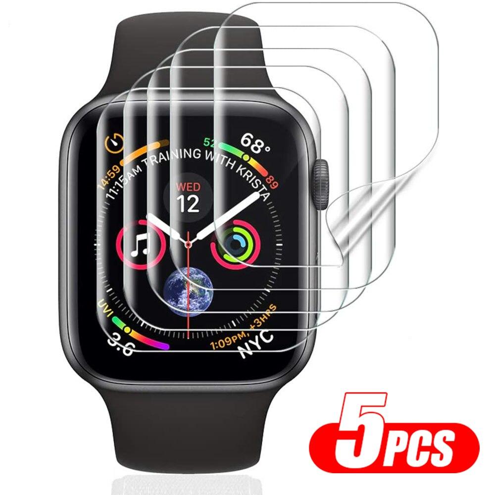5pcs/lot Screen Protector Film For Watch 8 7 6 SE 5 4 3 Full Protective For IWatch Series 38mm 42mm 45mm 41mm 40mm 44mm