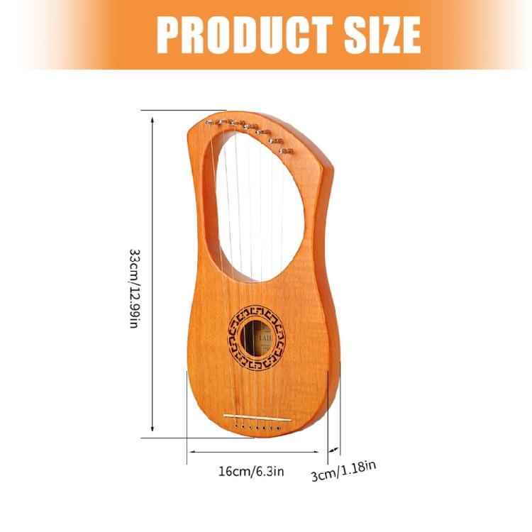Professionelle Holz 7-saitige Lyra-Harfe Einfache Stimmungssysteme Reise-Lyra-Instrument Für Darsteller und Hobbyisten Gebrauch