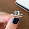 New Simple Personality Retro Distressed Small Butterfly Female 925 Sterling Silver Jewelry Temperament Opening Rings TYB445