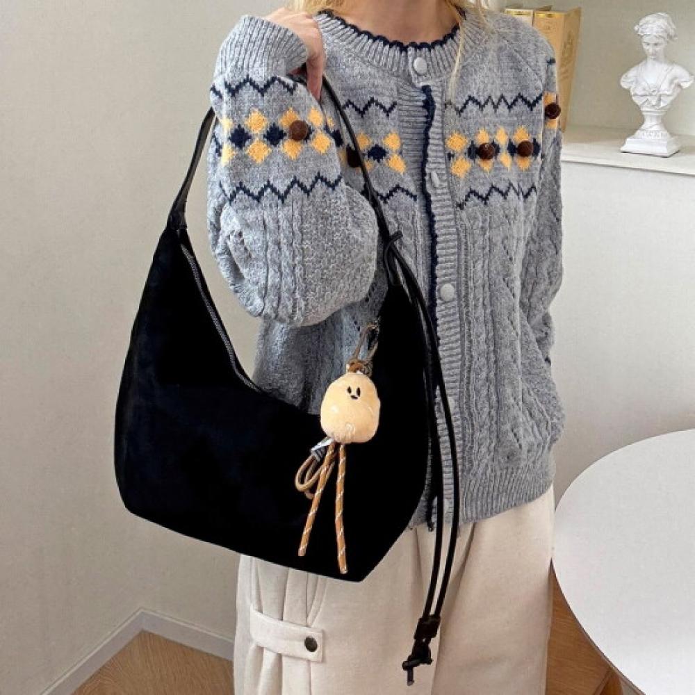 Fromheaven Suede Keyring Shoulder Crossbody Bag