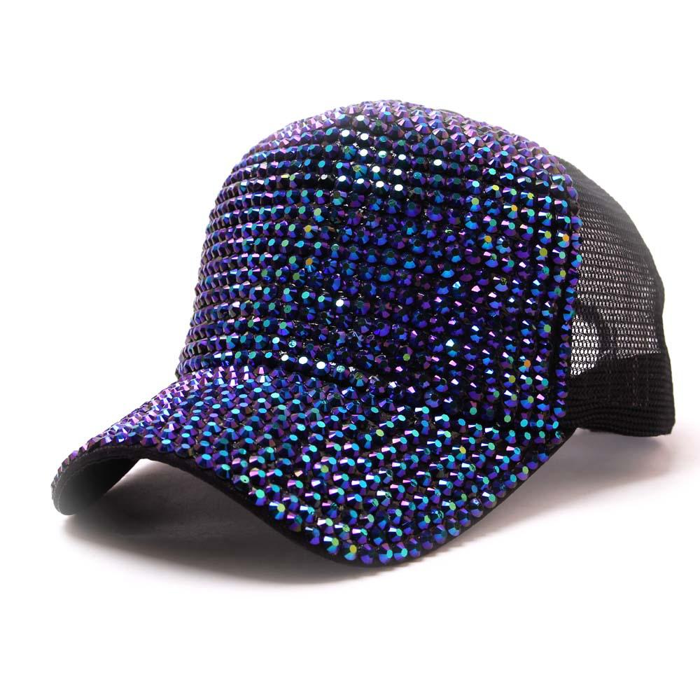 Women's Rhinestone-Inlaid Korean Style Baseball Cap - Sun Protection Fashion for Spring/Summer