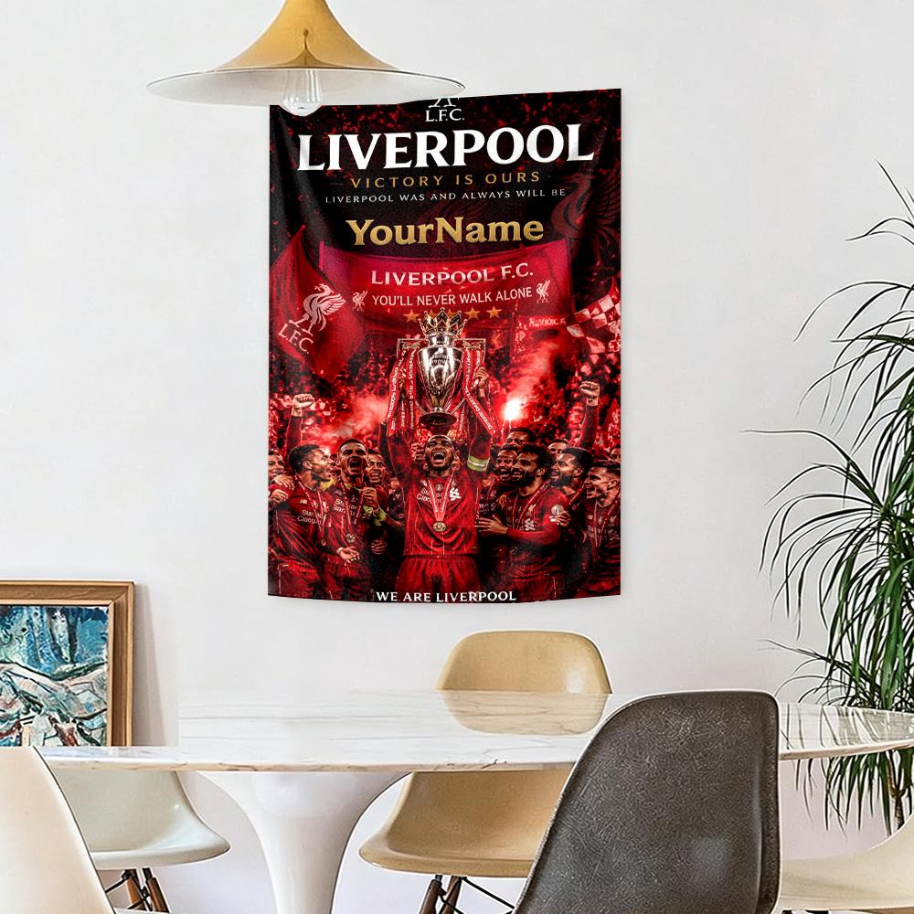 Liverpool Custom Ditt Navn Vægdekoration Vægtæppe Kunst Til Kæledyr Mindesmærke Fødselsdag Bryllupsfest Baggrund Familiegave