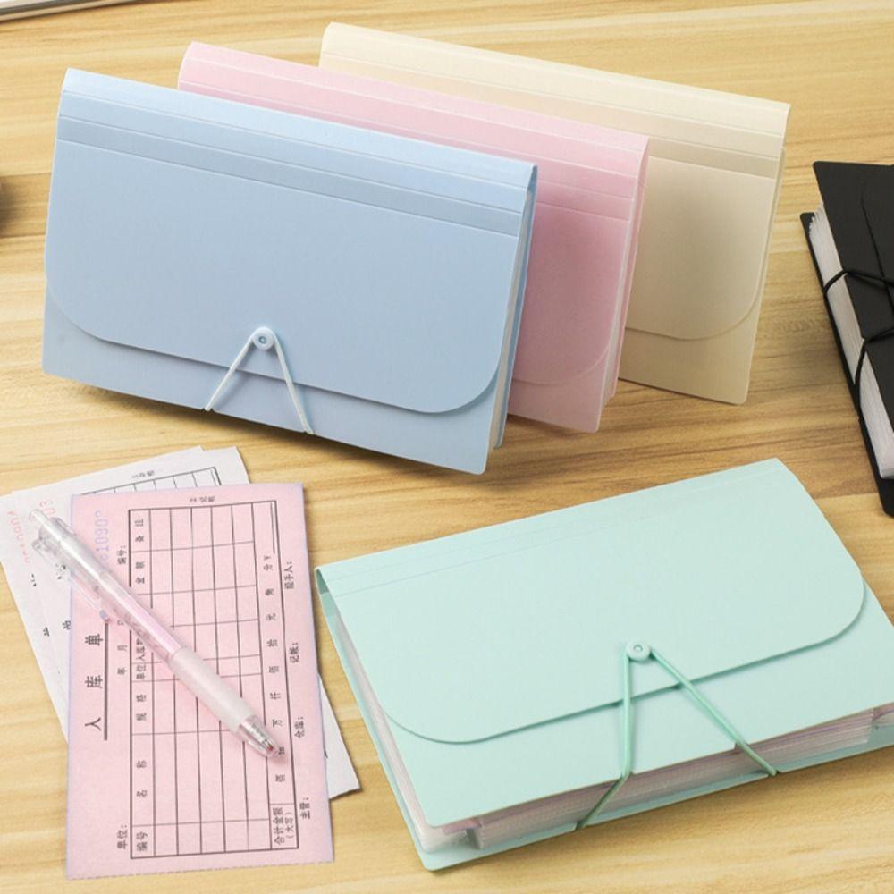 Vertical A6 Bill Storage Booklet Strap Design A6 File Folder  Receipt Collection