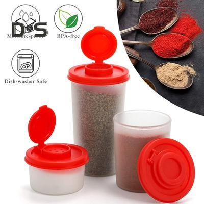 Lot de 3 salières et poivrières transparentes résistantes à l'humidité, bocaux à épices, bouteilles d'assaisonnement pour camping, pique-nique, voyage, distributeur hermétique en plastique réutilisable