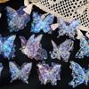 30Pcs Ice Crystal Butterfly PET Sticker Pack DIY Handbook Decorative Scrapbooking Stickers Collage Planner Journal Supplies