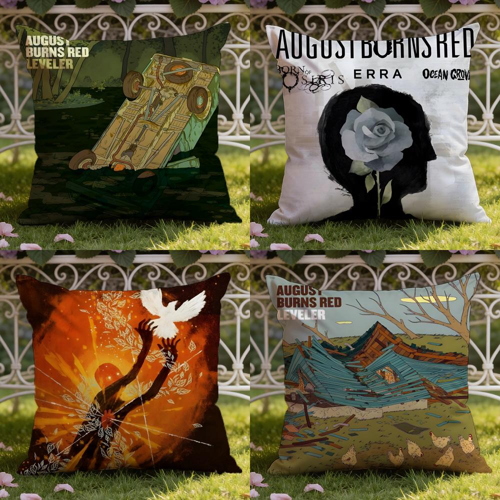 A-August B-Burns Red Band Cushion Cover Home & Car Dual-Scene Pillow Cover: Reversible for Premium Comfort