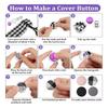 ABWR-300 Sets Cover Buttons Kit With Tools Size Buttons To Cover Self Cover Buttons DIY Fabric Cloth Cover Buttons 0.59 Inch
