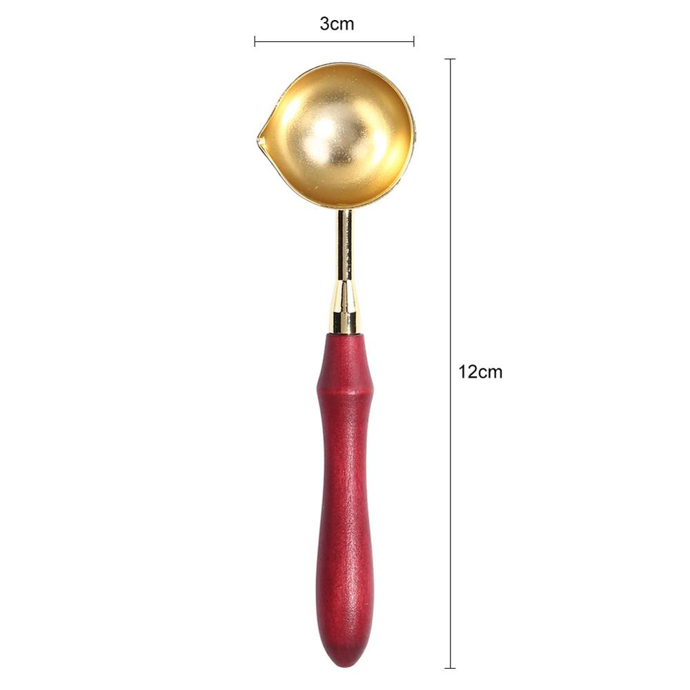 Anti-Hot Sealing Wax Spoon Sealing Stamp Wax Melting Spoon Vintage Wood Handle Sealing Wax Spoon Stamps for Scrapbooking