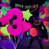 Neon fluorescent digital balloon set 1-9 five pointed star heart-shaped balloons for birthday and graduation season decoration