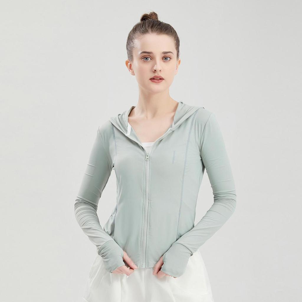 Women's Lightweight Breathable Sun Protection Yoga Jacket - Slimming, Anti-UV, Cool Fitness Top