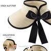 Foldable Straw Hat Sun Protections Large Brims Cap For Vacation Hiking And City Walking Women Outdoor Fashion Accessories