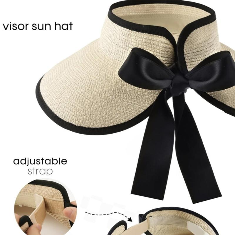 Foldable Straw Hat Sun Protections Large Brims Cap For Vacation Hiking And City Walking Women Outdoor Fashion Accessories