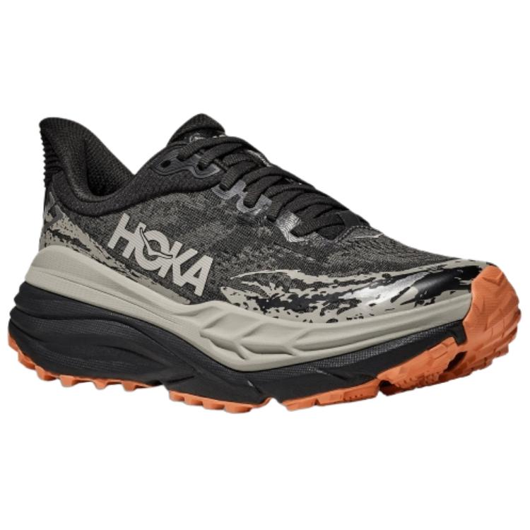 HOKA One One Stinson 7 Comfortable Durable Trail Running Shoes Women Sneaker Black Gray 1141531-BKP