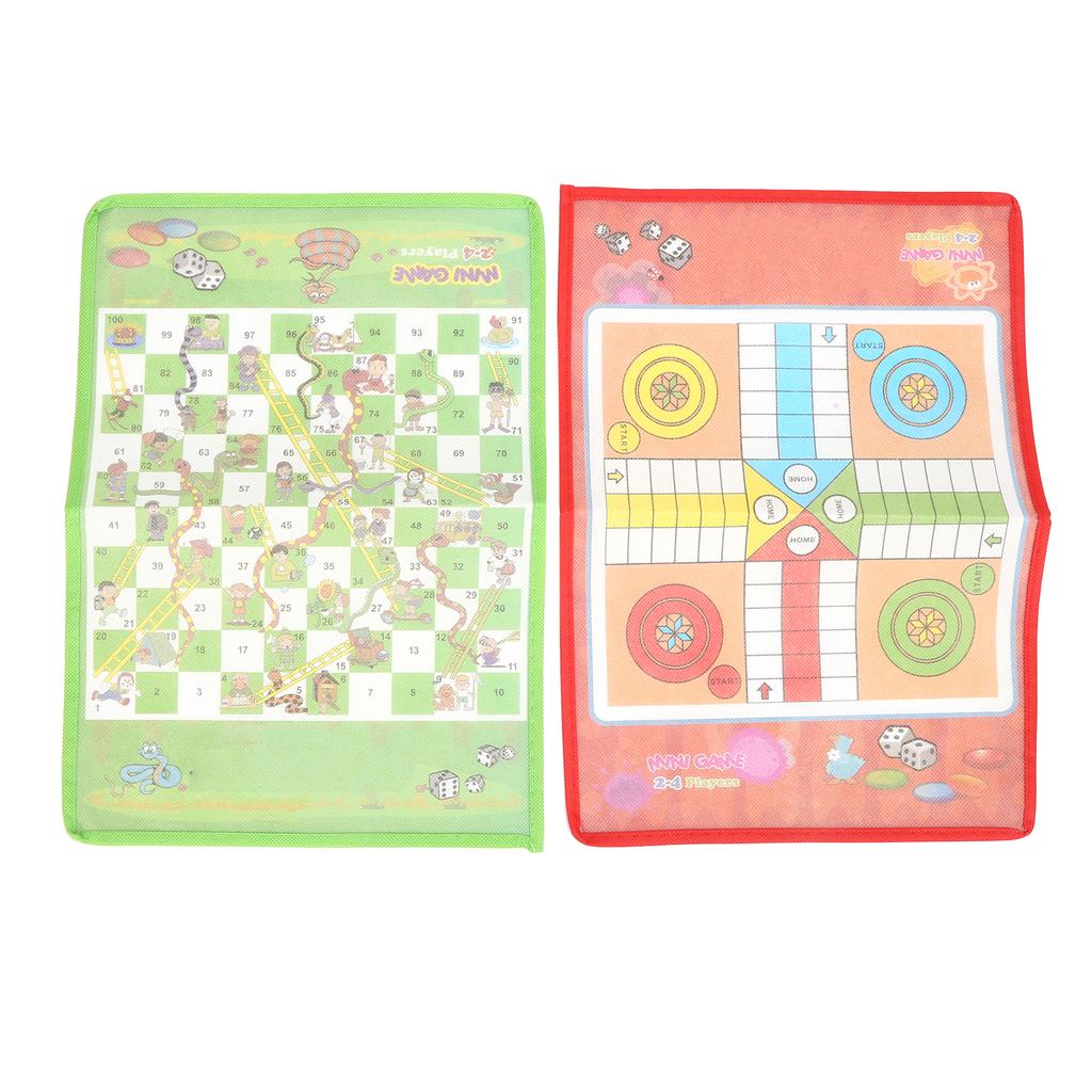 2 in 1 Snake and Ladder Flying Chess Set NonWoven Fabric Portable Family Table Game
