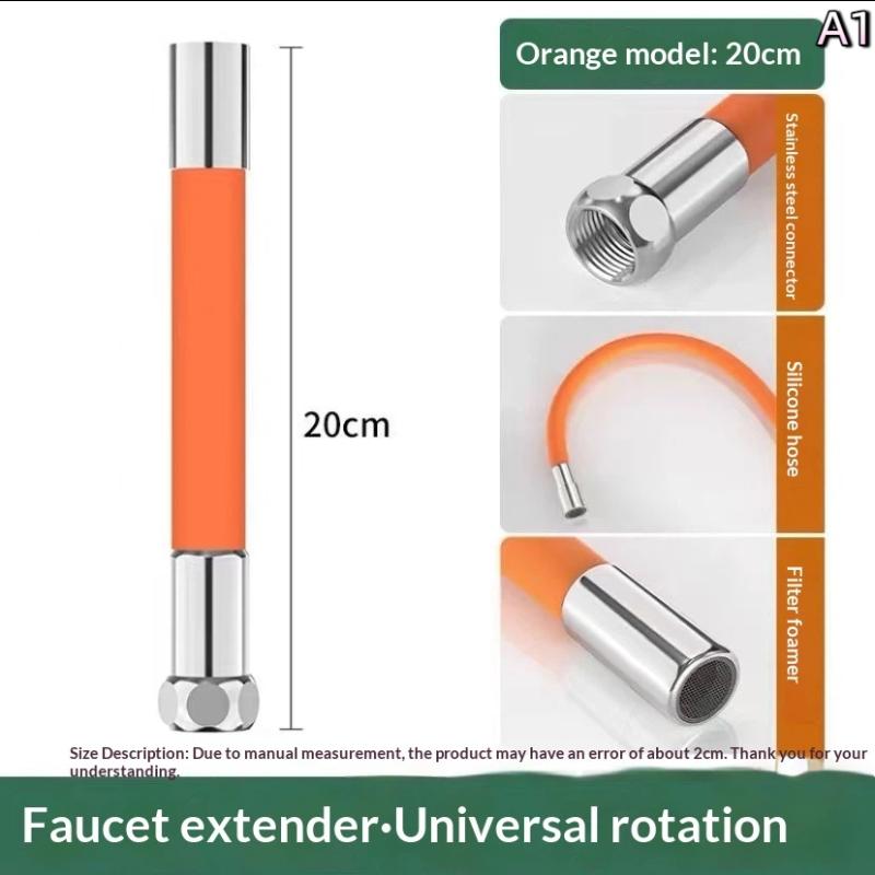 

20/30/50Cm Universal Kitchen Orange Faucet Extension Hose Bathroom 360 Degree Rotation Bending Faucet Extender Wash Basi Bathroom