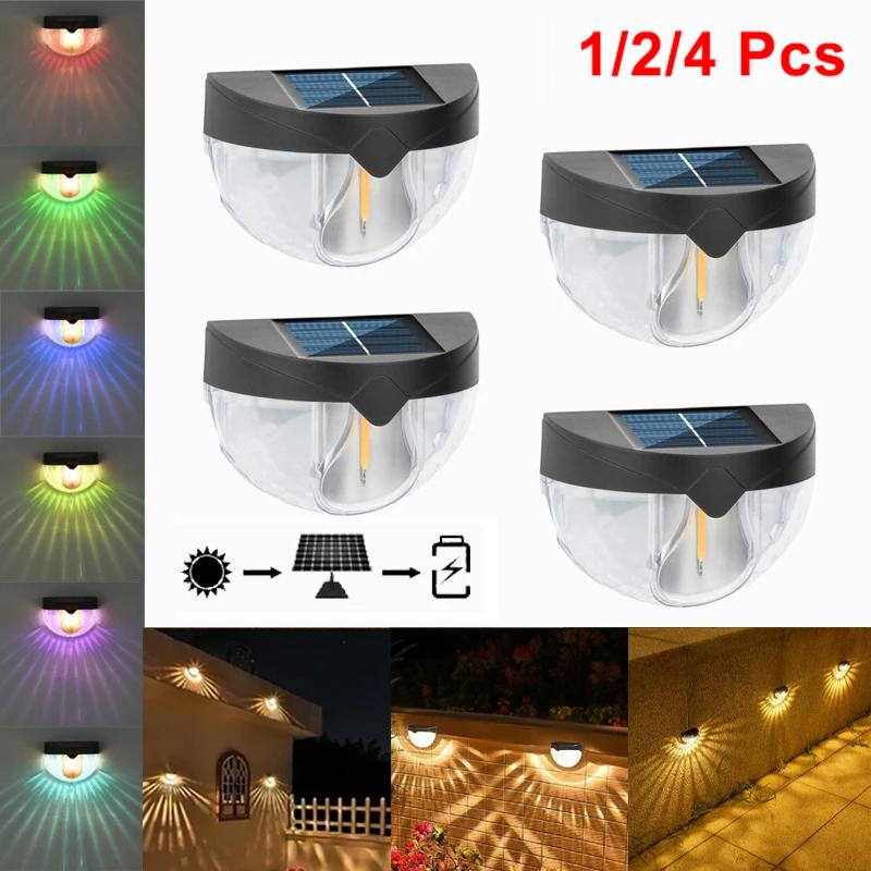 Solar Powered Outdoor Lights IP44 Waterproof Garden Decorative Solar Fence Lamp for Porch Yard Garden Fence Path