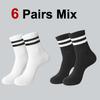 6/10/20 Pairs Men Women Striped Socks Fashion Color Soft Comfortable Sweat Absorbing Breathable Lovers Sports Style Casual Socks