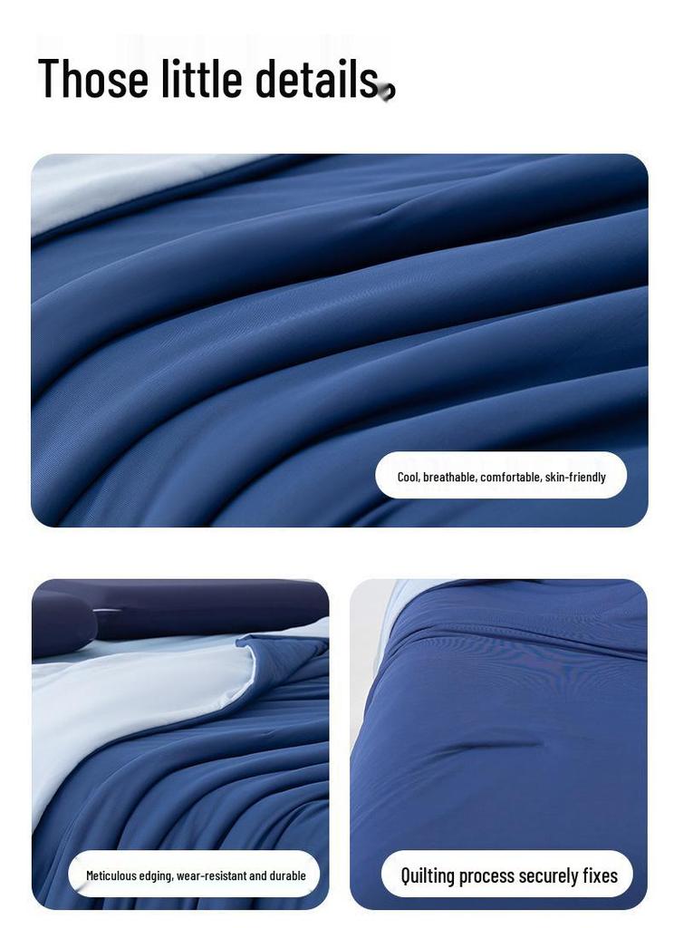 Class A Double-Sided Soybean Fiber Summer Quilt - Temperature Control, Machine Washable, Ice Silk Blanket