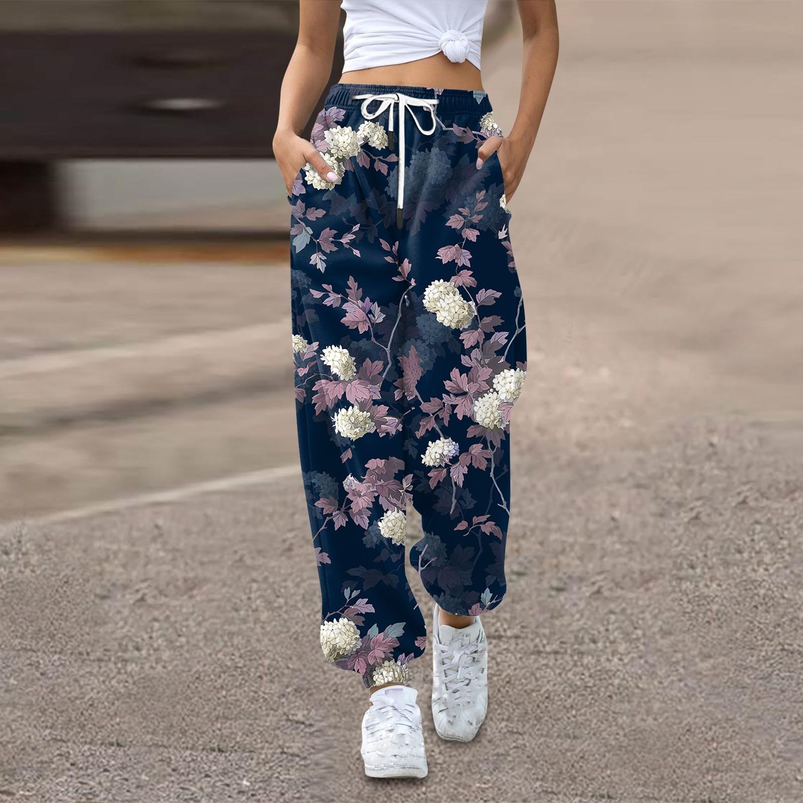 

Женские спортивные штаны, мешковатые, с высокой талией, большие размеры, спортивные штаны с карманами, напечатанные брюки, брюки для женщин XXXL