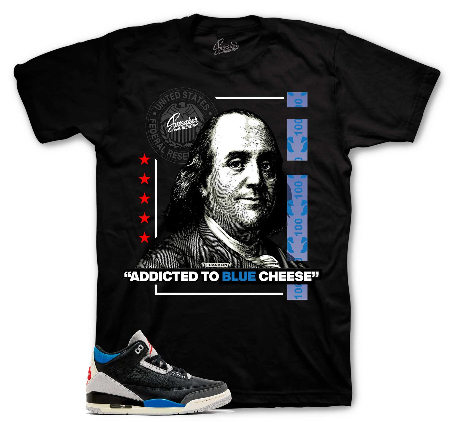 Retro 3 Rare Air Graphic T-Shirt AJ3 - Blue cheese Sneaker Tees 4XL