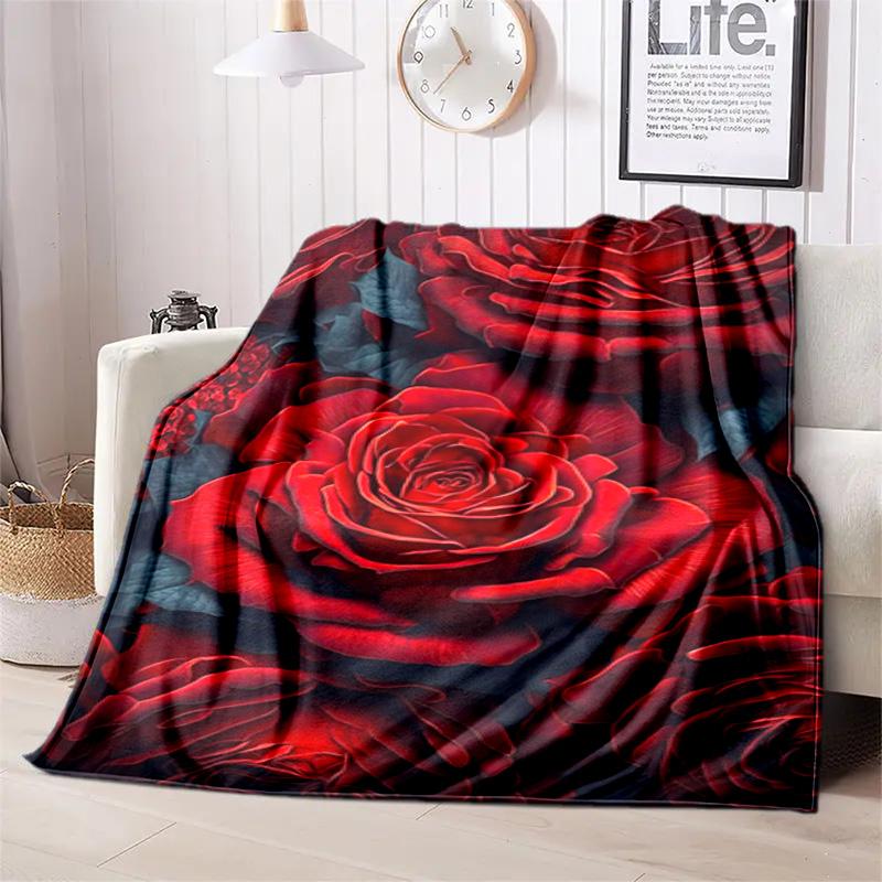 Vintage Rose Garden Art Blanket Soft And Portable Four Season Home Bed Sofa Blanket Office Travel Lunch Break Warm Blanket A5