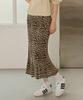 Waiowai Leopard Pleated Midi Skirt_Beige