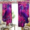 2D Flat Printing,2pcs Floral Birds in Twilight Modern Curtain Fabric Durable 100% Polyester Fabric Curta Decorations Inside