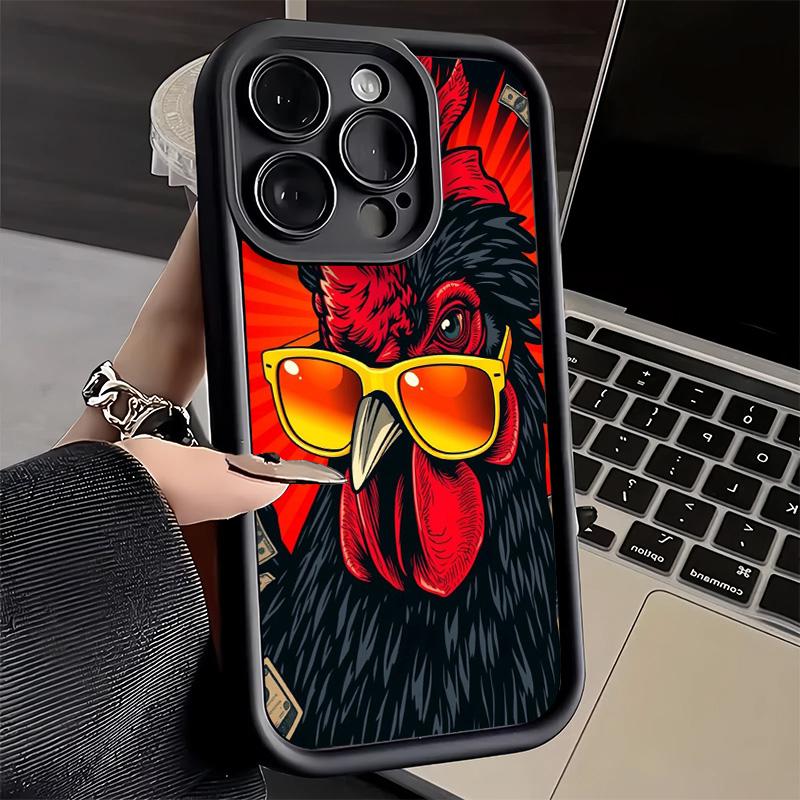 Phone Case for iPhone 17 Air 16E 15 16 Pro Max Chicken Hen Rooster Cover 14 Plus 13 12 Mini Soft Shell Silicone Fundas