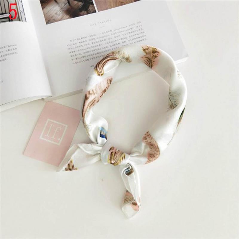 50*50cm Fashion Polka Dot Leopard Silk Scarf DIY New Styles Women Head Neck Satin Hair Ties Bands Small Square Scarf Neckerchief