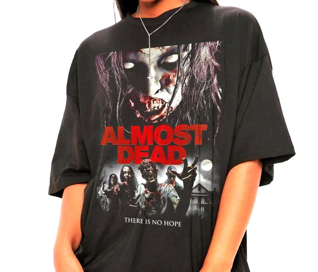 Almost Dead 1985 Shirt - Vintage Horror Movie Tee,Retro Cult Thriller,Halloween Zombie Shirt