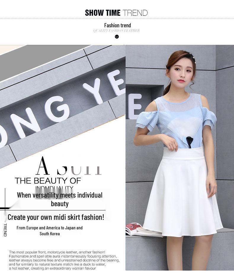 High Waist A-line Midi Skirt – Elastic, Slimming, Versatile, and Perfect for Dance & Sailor Styles